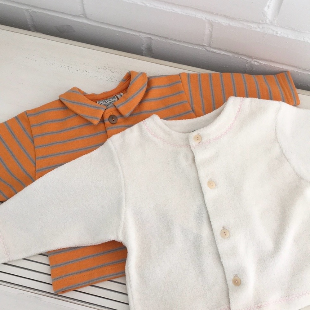Set-Cotton Toddler Long Sleeve Button Front Summer Pool Beach Tops 3 & 6 Months
